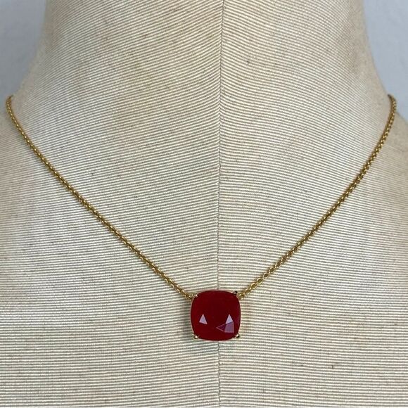 Kate Spade New York Red Pendant Gold Chain Necklace 15-18” - Picture 1 of 6